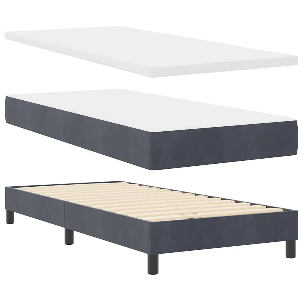 Letto a molle con testiera Grigio scuro 90 x 200 cm Velluto 3340317