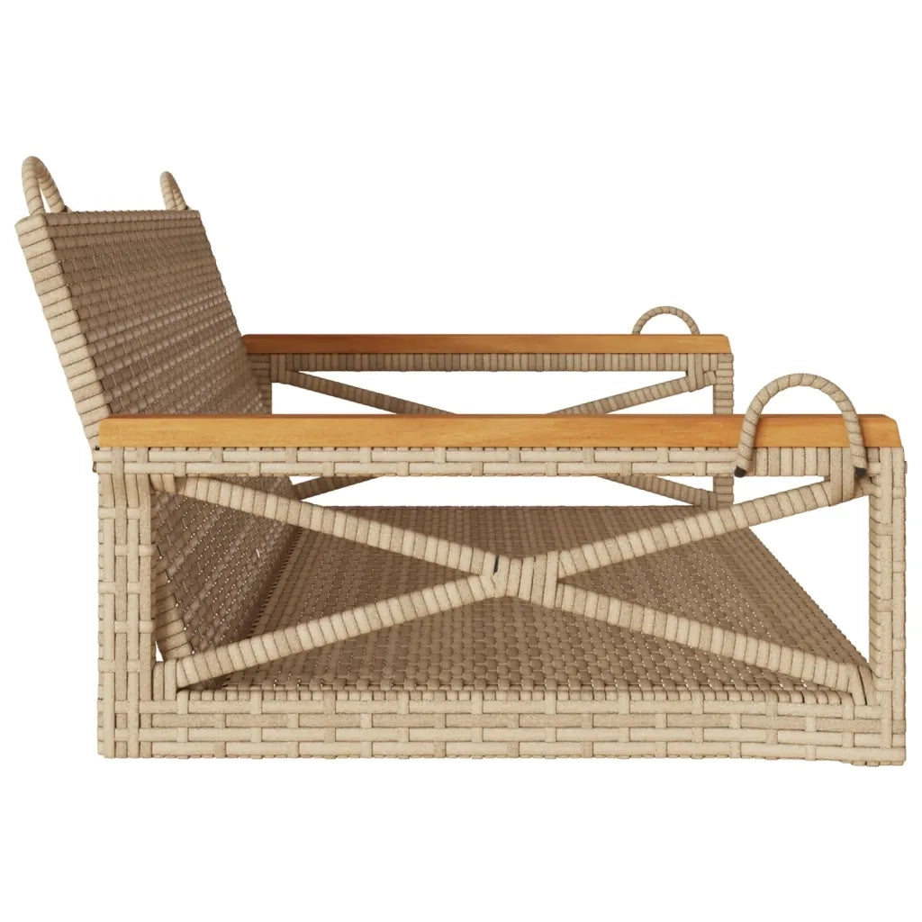 Panchina a Dondolo Beige 109x62x40 cm in Polyrattan 368154