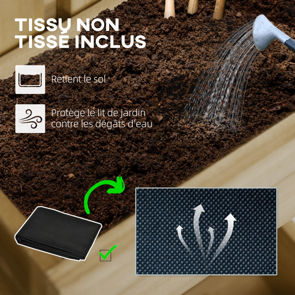Jardiniere Murale in Legno con 5 Baci Amovibili ¨C zephmum ¨C 60x16x100 cm