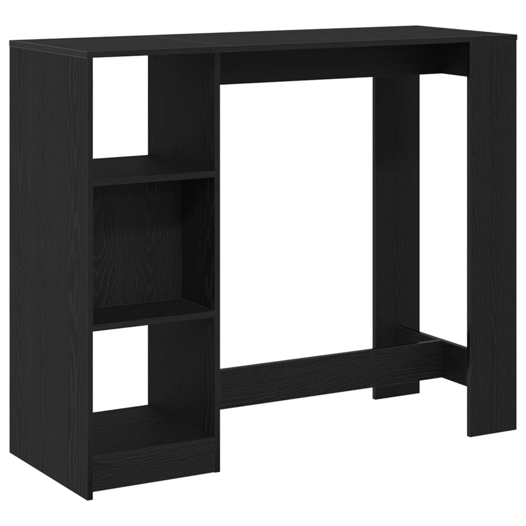 Tavolo da bar con ripiano Nero Rovere 102,5x46x103,5 cm Legno ingegnerizzato
