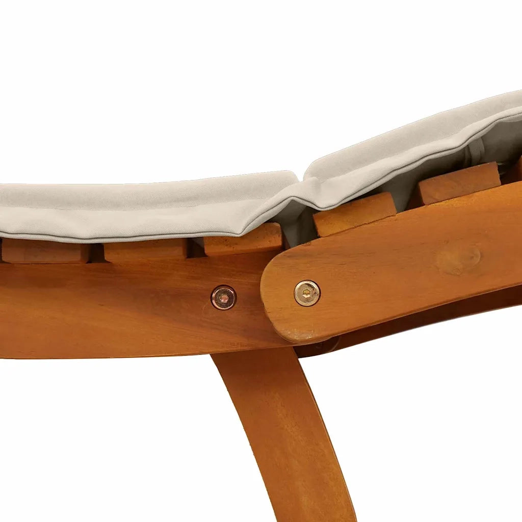 Lettino prendisole 2 pcs Bianco Crema Legno di Acacia Massello 4107096