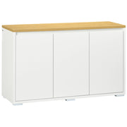 Cassettiera 2 Livelli con Ripiano Regolabile ¨C zephmum ¨C Bianco e Color Legno 120x37x75cm