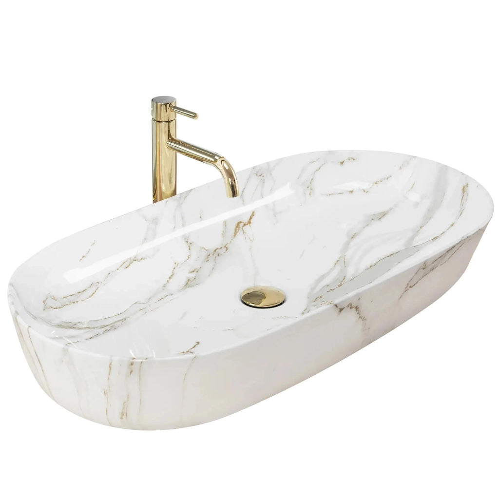 Lavabo Da Appoggio Rea Cleo 81 Shiny Aiax