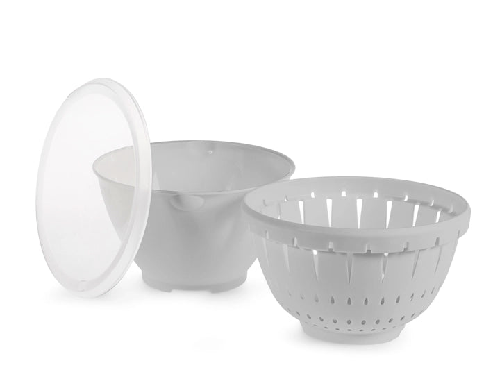 Contenitore colatutto in polipropilene con coperchio grigio cm18