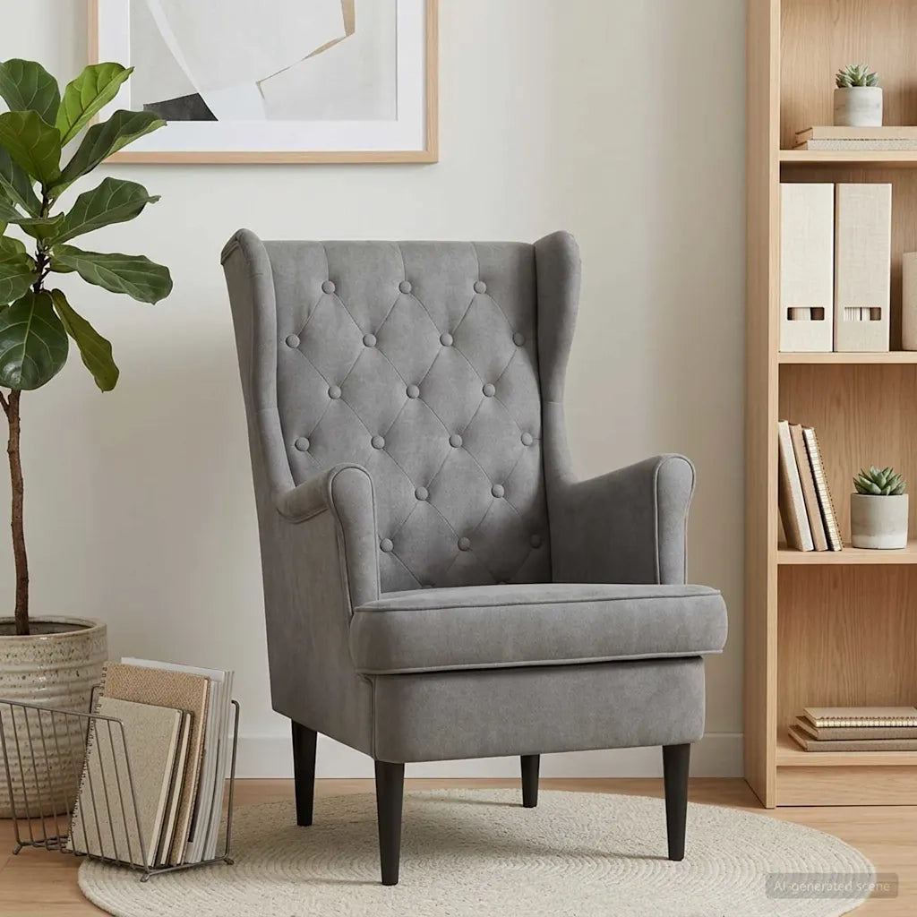 Poltrona Grigio Scuro Velluto 42029927