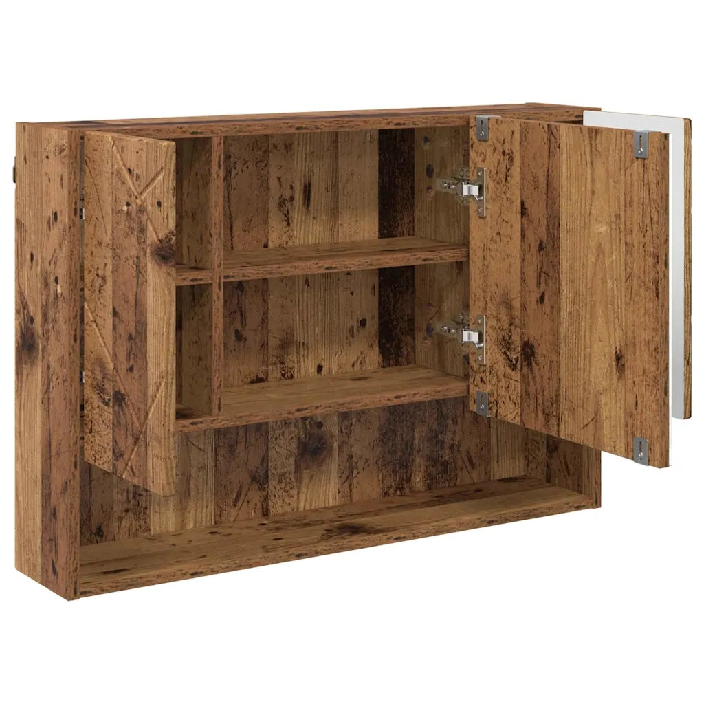Set di mobili per il bagno con cassetto 3 pcs Legno vecchio