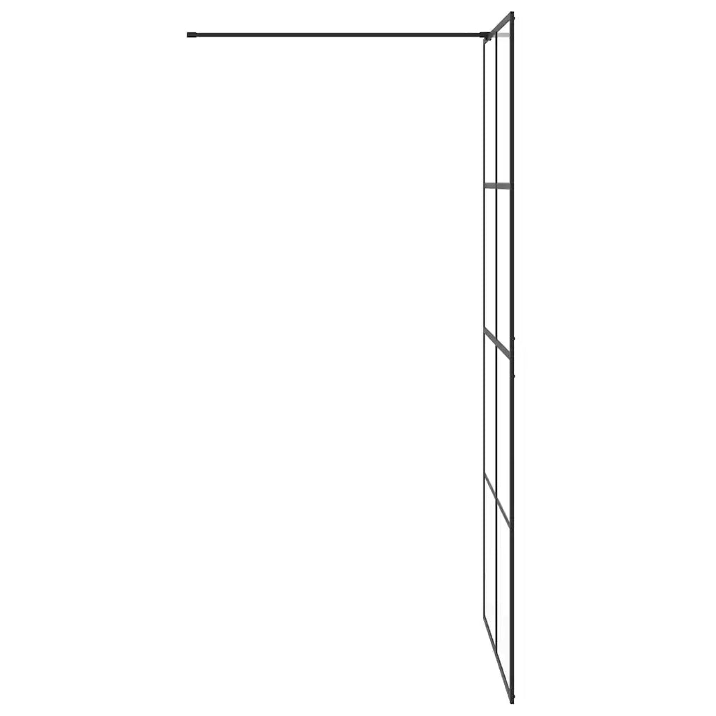 Parete per Doccia Walk-in Vetro Trasparente ESG 100x195cm Nera CFW5087508