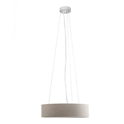 Lampada a Sospensione Rossini con Paralume Cilindrico Avorio - Struttura in Metallo Bianco - Attacco E27, Potenza 75W, IP20, Ø 58 x 15 x 150 cm