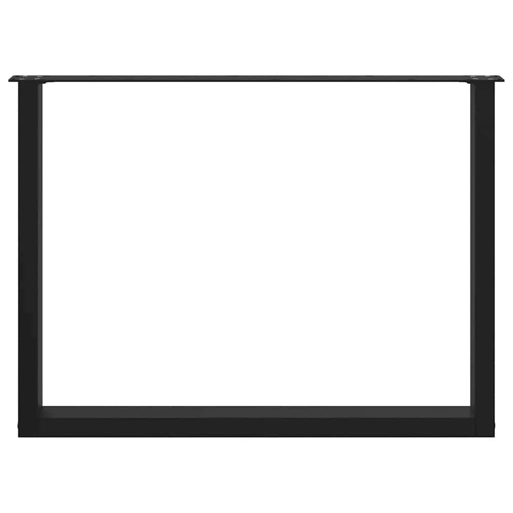 Set di 3 gambe per tavolo da pranzo moderne robuste e regolabili a forma di U 100 x 72-73 cm acciaio nero 02_0057452