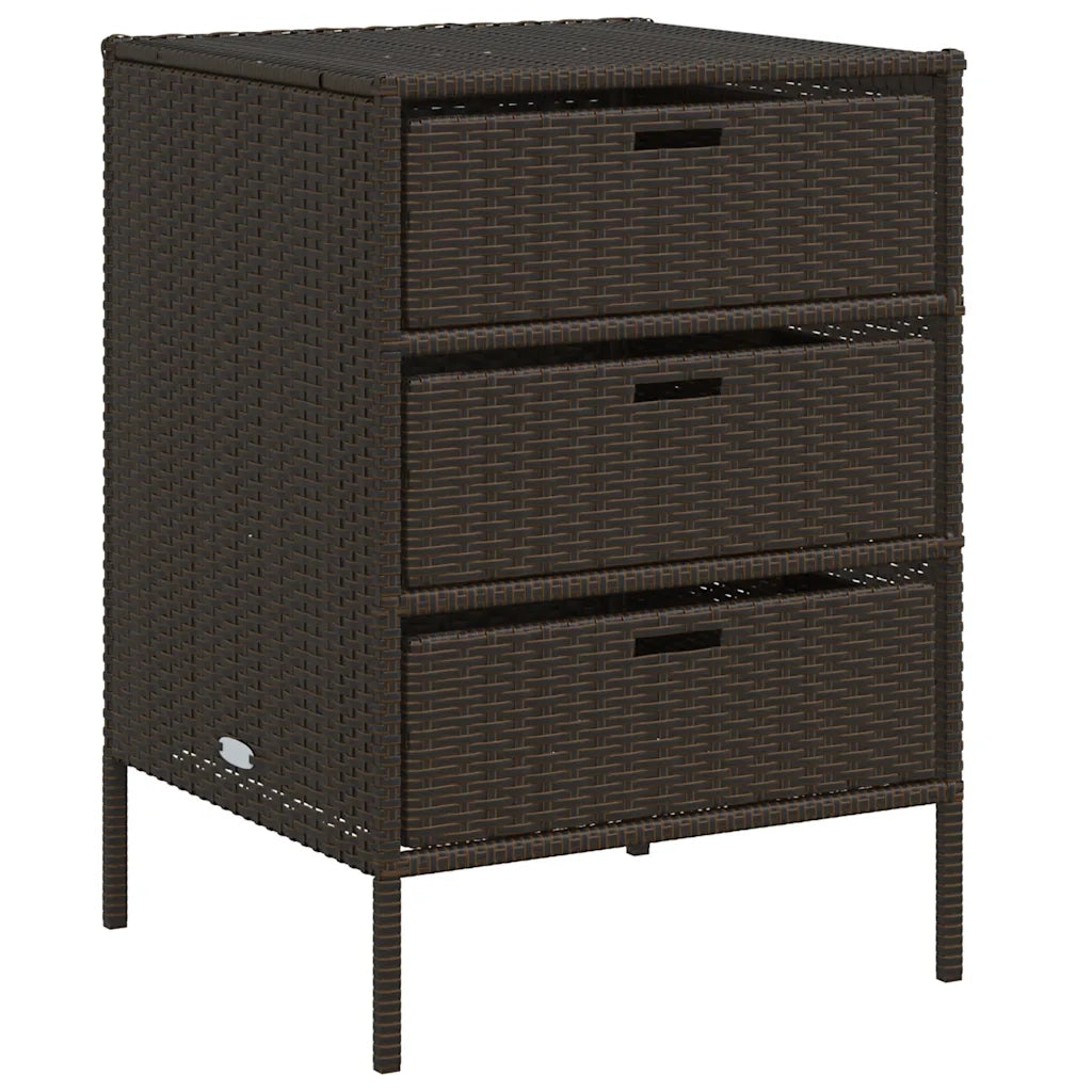 Armadietto Portaoggetti Giardino Marrone 55x59x80cm Polyrattancod mxl 86545