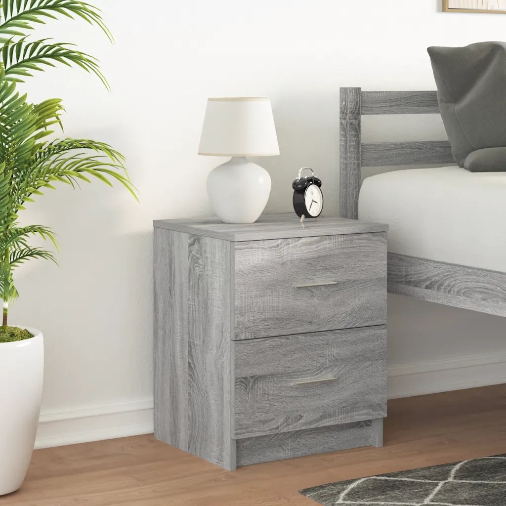 Comodino con 2 Cassetti Grigio Sonoma 40x36x50 cm 858795