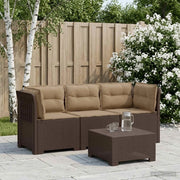 Divano da esterno-Divano da Giardino 3 posti con cuscini in look rattan PP 776803