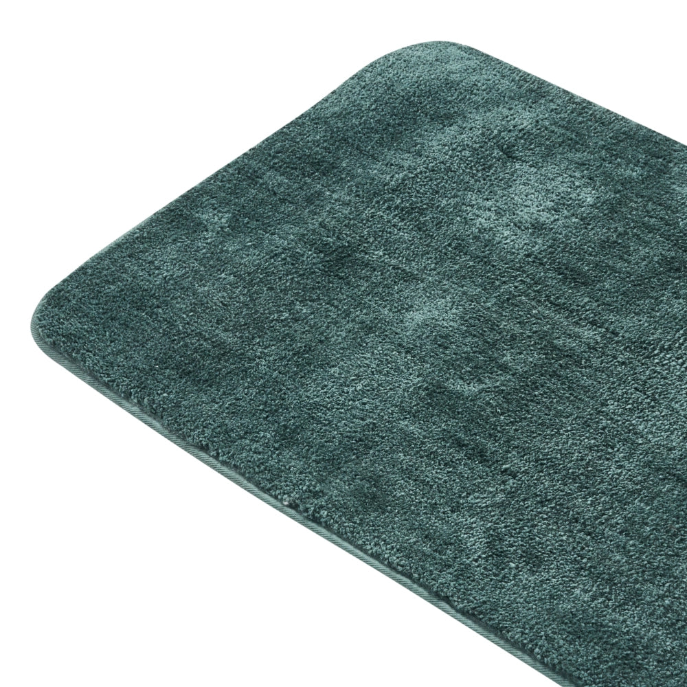Tappetino da bagno in microfibra verde scuro 60 x 90 cm con retro antiscivolo Accessori da bagno rettangolari morbidi