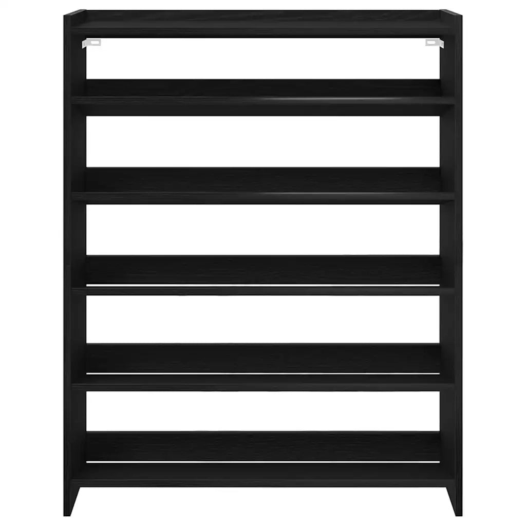 Scarpiera Nera 80x25x100 cm in Legno Multistrato 859897