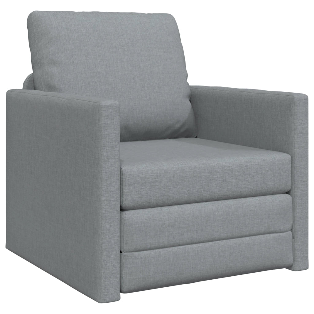Divano Letto a Terra 2-in-1 Grigio Chiaro 74x77x81 cm Tessuto