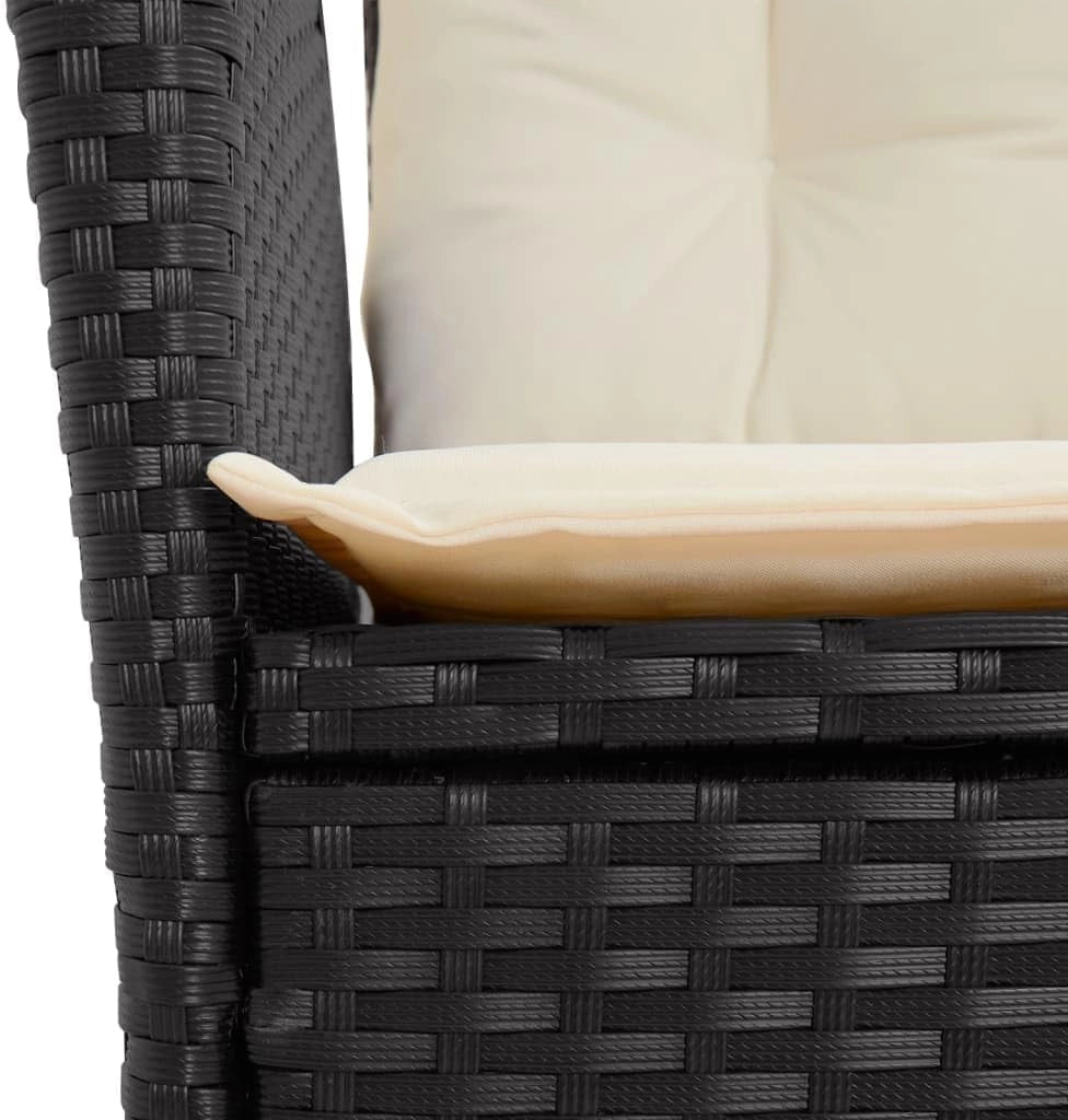 3213058 - Set da pranzo da giardino con cuscini in rattan sintetico nero, set tavolo e sedie da giardino, tavolo da terrazza e sedie da giardino, set da giardino, mobili da giardino