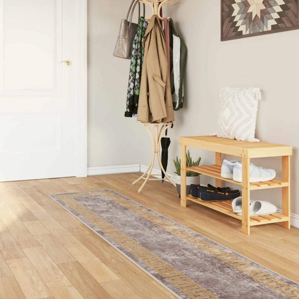 Runner Tappeto MARSA Grigio 50 x 350 cm Poliestere e PVC 42023349
