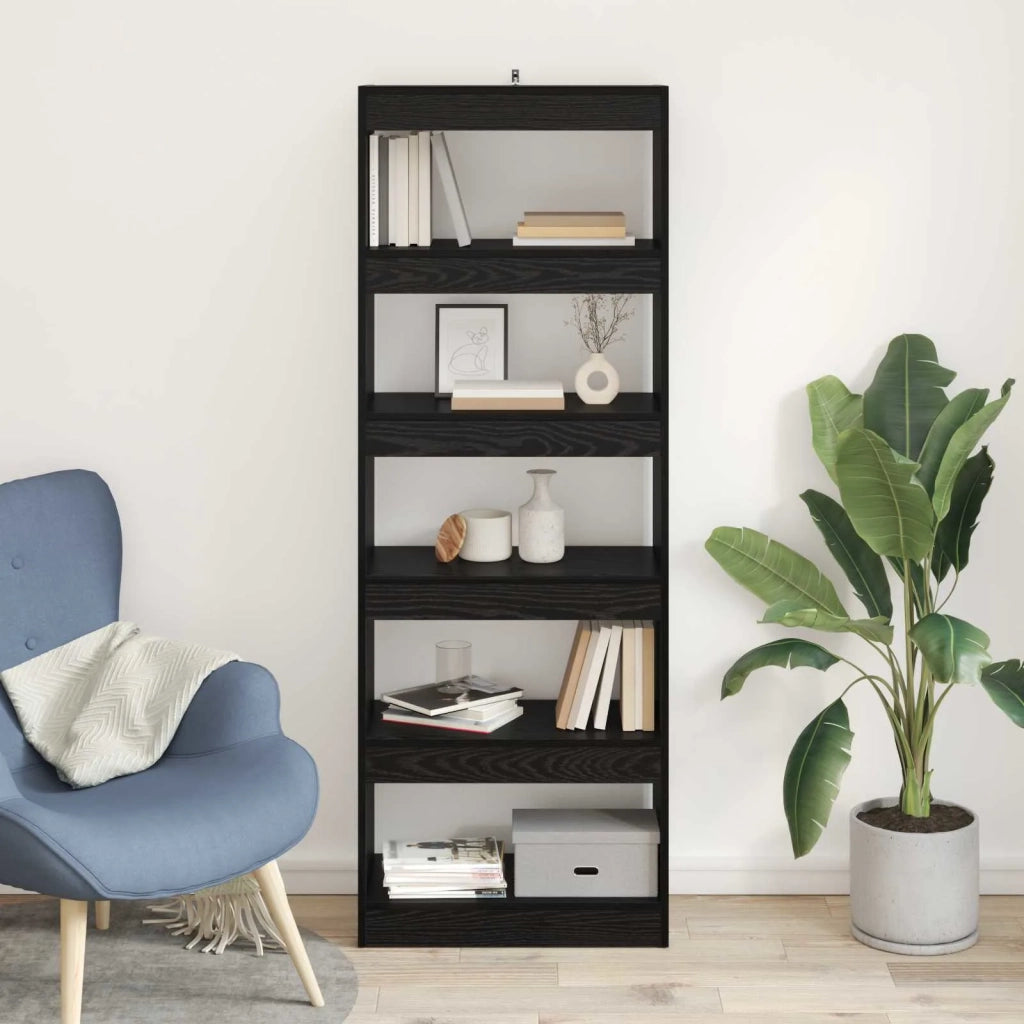 Armadio per Libri 5 livelli 60 x 30 x 166 cm Rovere nero 880461