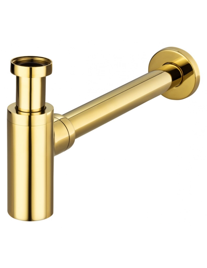 Sifone minimalista da 1' 1/4 per lavabo moderno, dorato