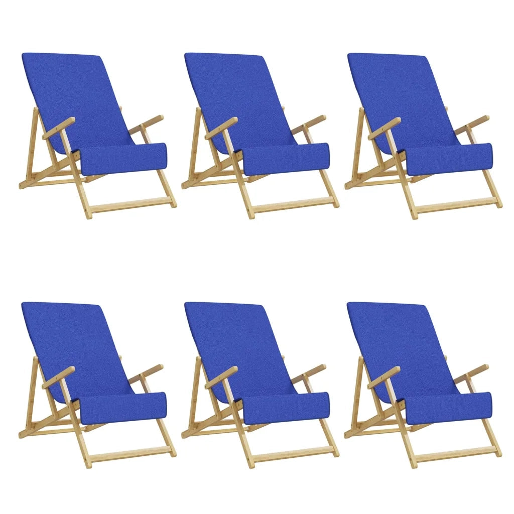 Asciugamani da Spiaggia 6 pz Blu Reale 60x135 cm Tessuto 400 GSM CFW8877893