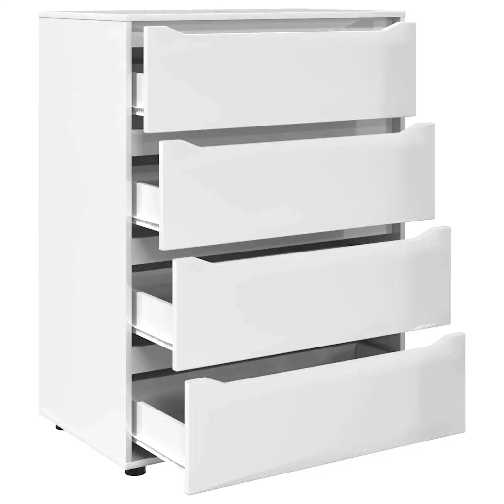 Armadi di Stoccaggio Bianco Lucido 80 x 48 x 105 cm