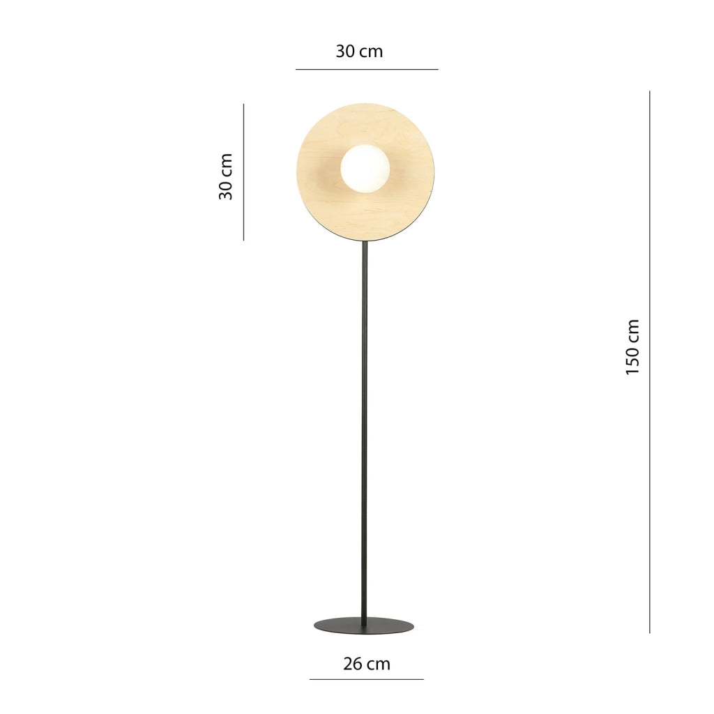 Piantana Moderno Brigid Acciaio Nero Marrone 1 Luce E14 Ip20