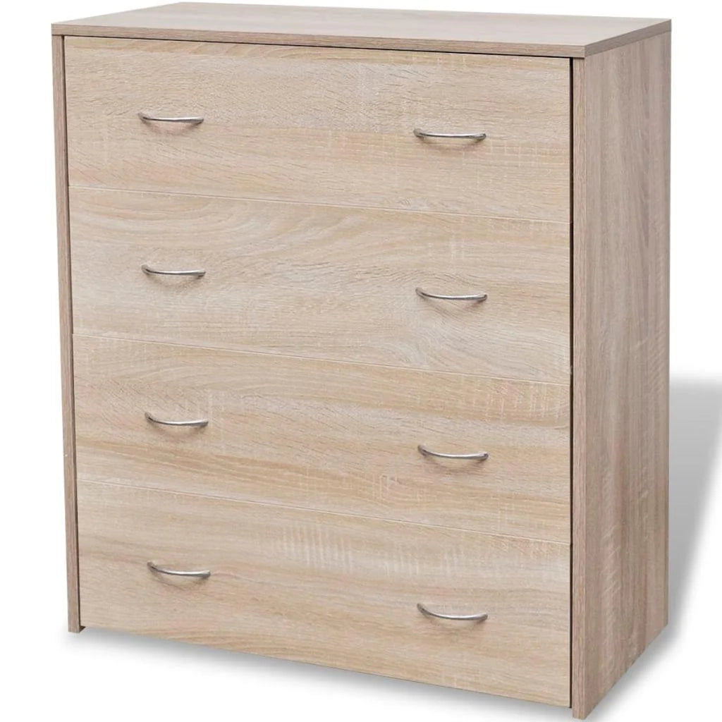 Credenza mobiletto consolle mobile contenitore con 4 cassetti 71 cm colore rovere marrone 4402121