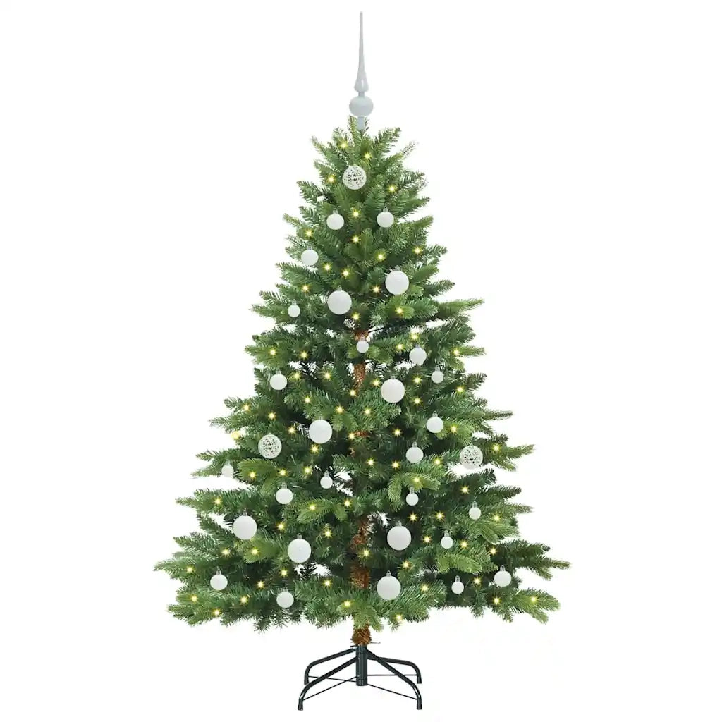 Albero di Natale | Decorazioni natalizie artificiale con 150 LED Verde 150 cm PE e PVC