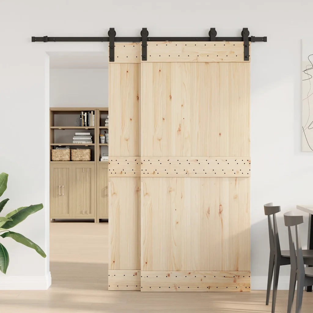 Kit di Binari per Porte Scorrevoli 200 cm Acciaio Nero CFW3958058