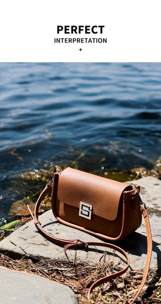 Borsa a tracolla da donna TOGO in vera pelle marrone