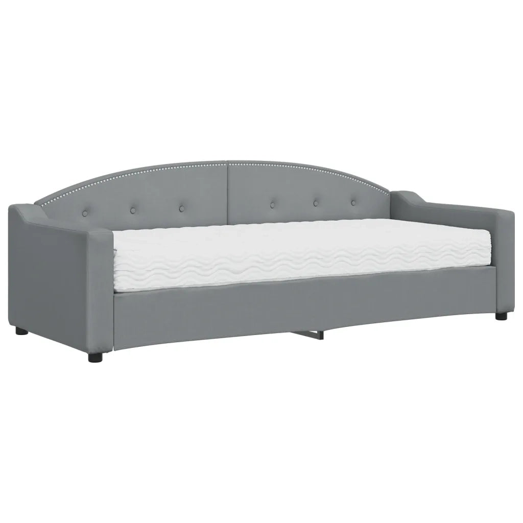 Divano Letto con Materasso Grigio Chiaro 80x200 cm in Tessuto 3197507