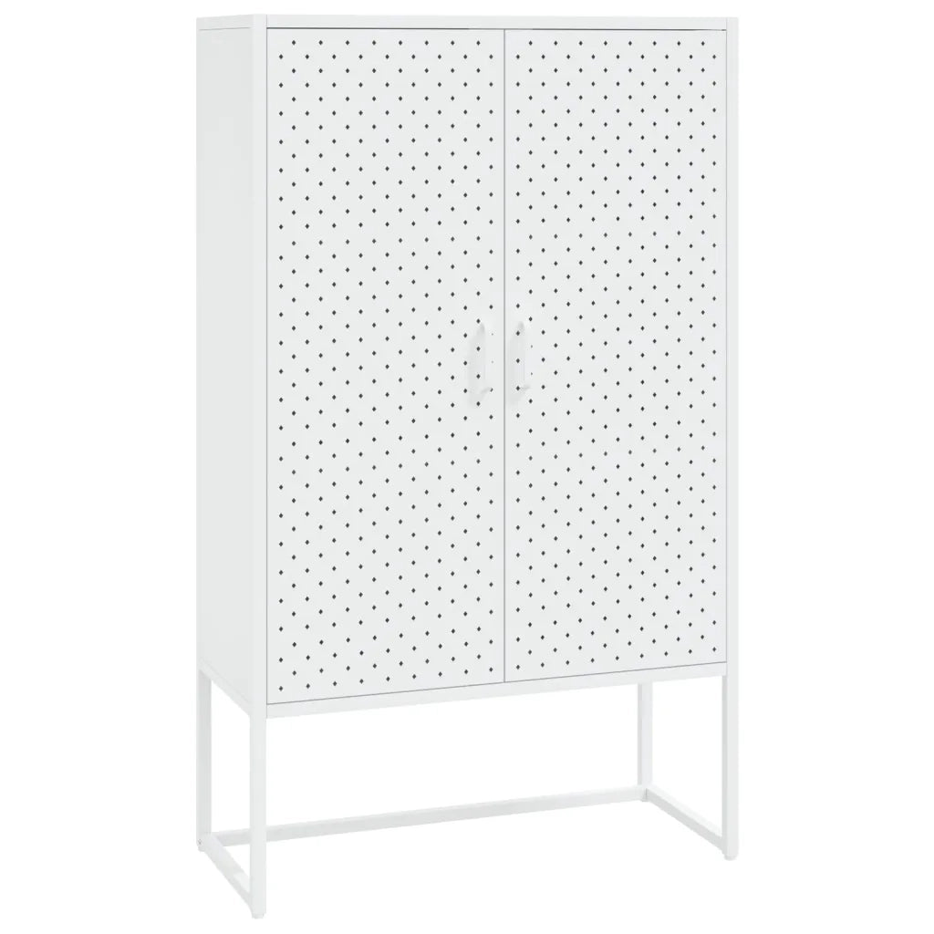 Credenza Alta Bianca 80x35x135 cm in Acciaio cod mxl 45267