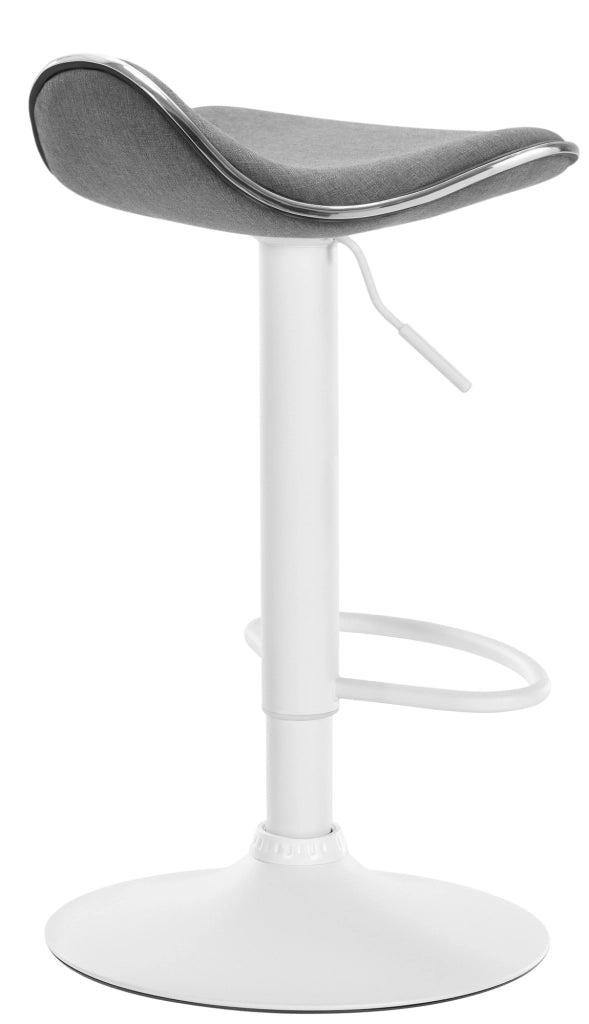 Sgabello Shanghai in tessuto grigio chiaro,bianco