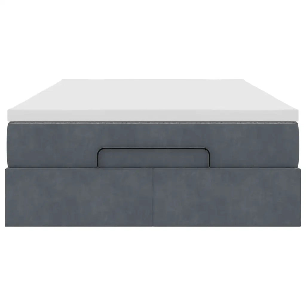 Pouf Letto con Materasso Grigio Scuro 120x190 cm Velluto 3311172