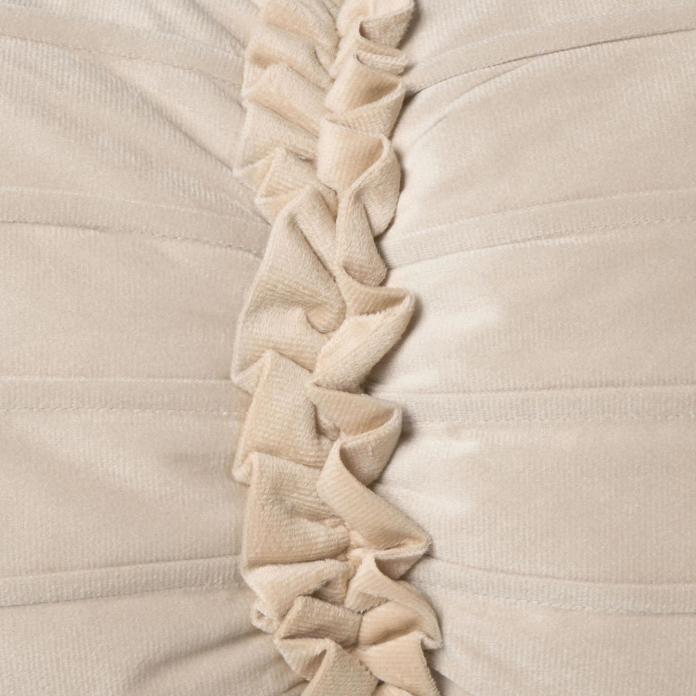 Set di 2 cuscini decorativi in velluto beige chiaro con motivo a fiocco 50 x 30 cm Accessorio decorativo