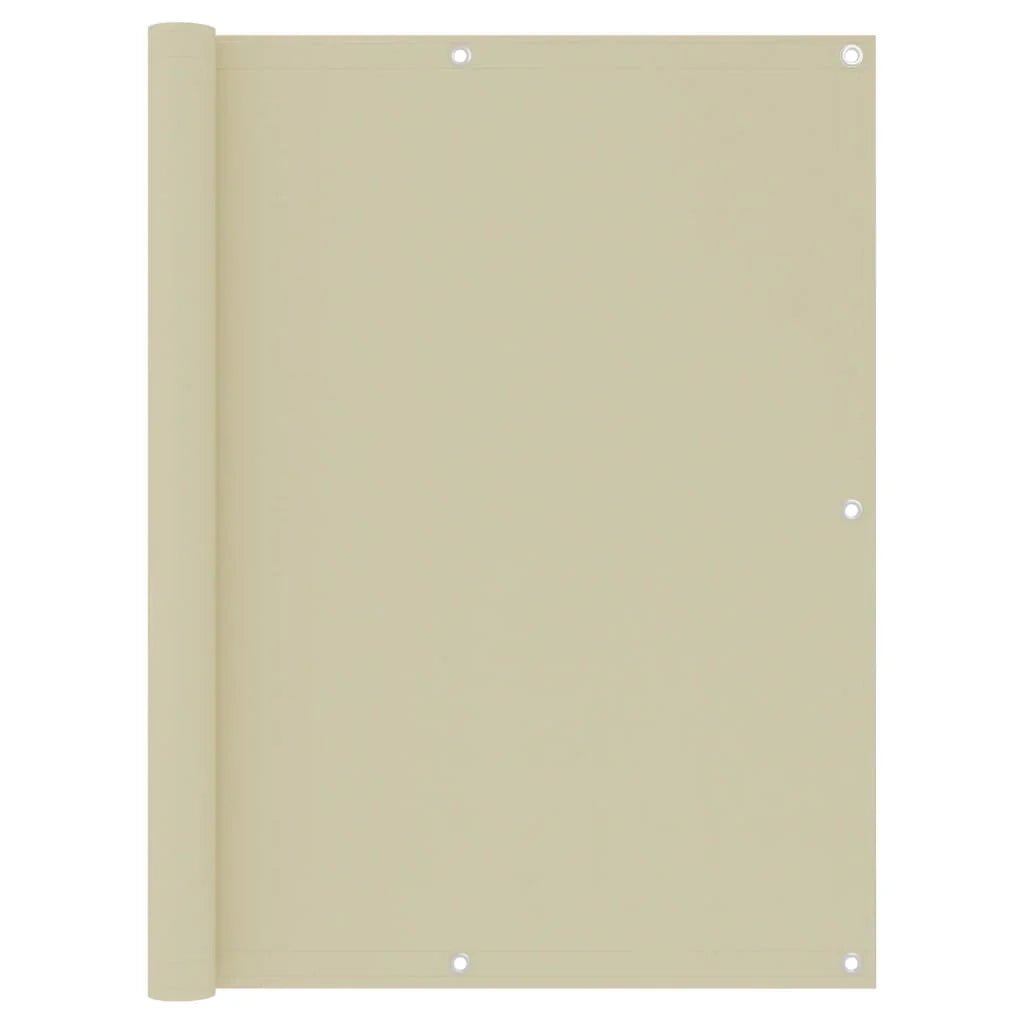 Schermo per balcone schermo per la privacy 120 x 600 cm tessuto Oxford color crema 02_0010138