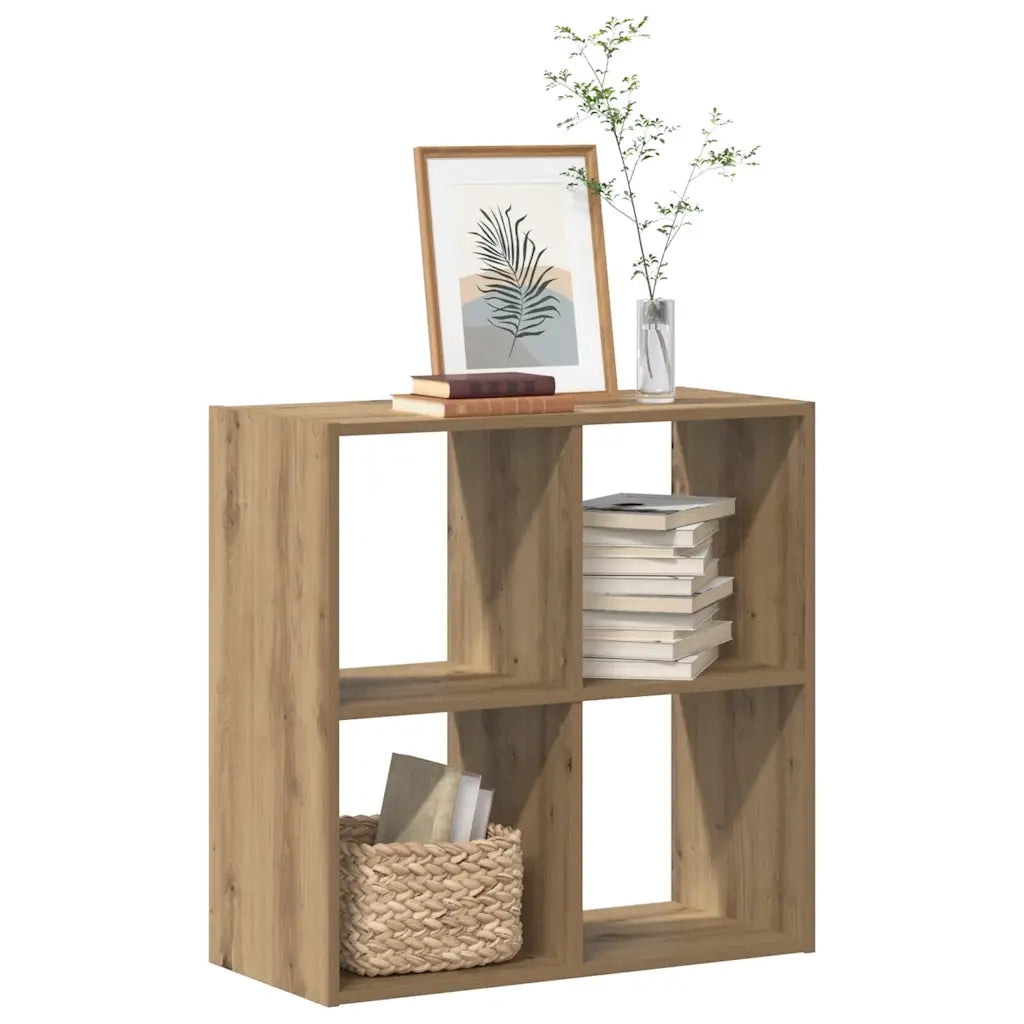 Libreria-Scaffale per Libri-Mobile di Stoccaggio Legno Artigianale 68,5x32x68,5 cm in Legno Multistrato