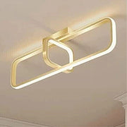 Trade Shop - Plafoniera Led 32 W Rettangolare Oro Design Moderno Lampadario A Soffitto 50224 -