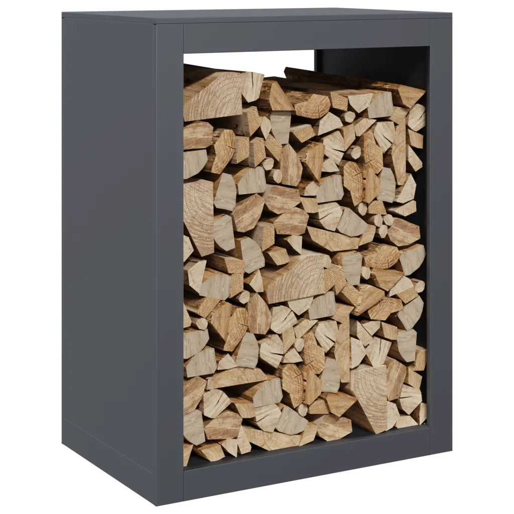 Rastrelliera per Legna da Ardere-Portalegna Antracite 60x40x80 cm Acciaio