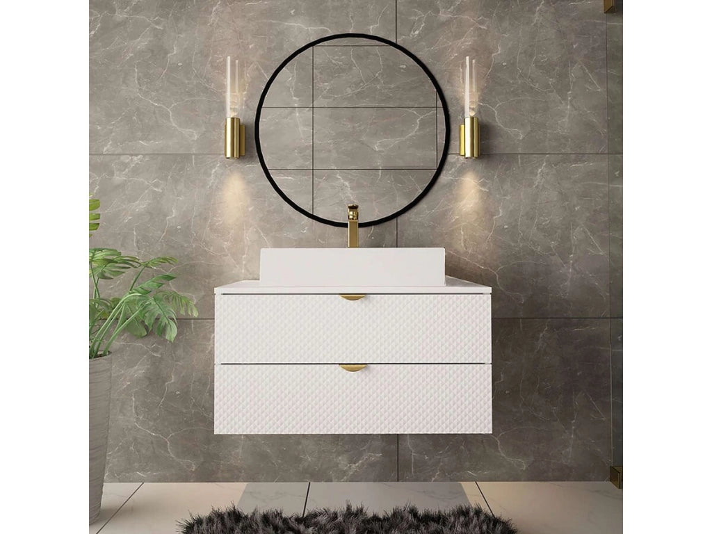 Mobile da bagno "Ios" - 2 pezzi - Bianco