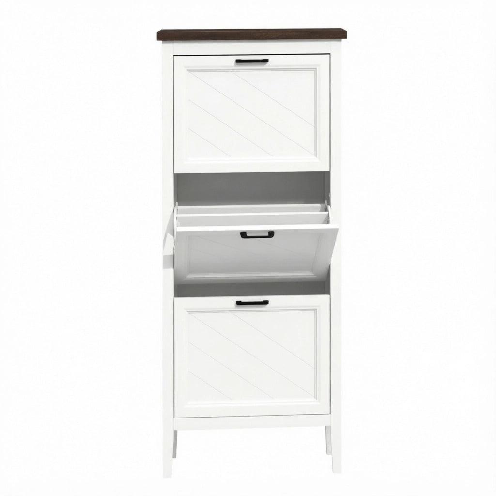 SCARPIERA Stretta 60x26,5x133,7 cm MDF Bianco per 12-18 paia