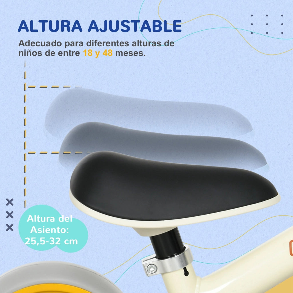 Bicicletta di Equilibrio Bambini ¨C zephmum ¨C Bianco e Arancio 66.5x34x47 cm