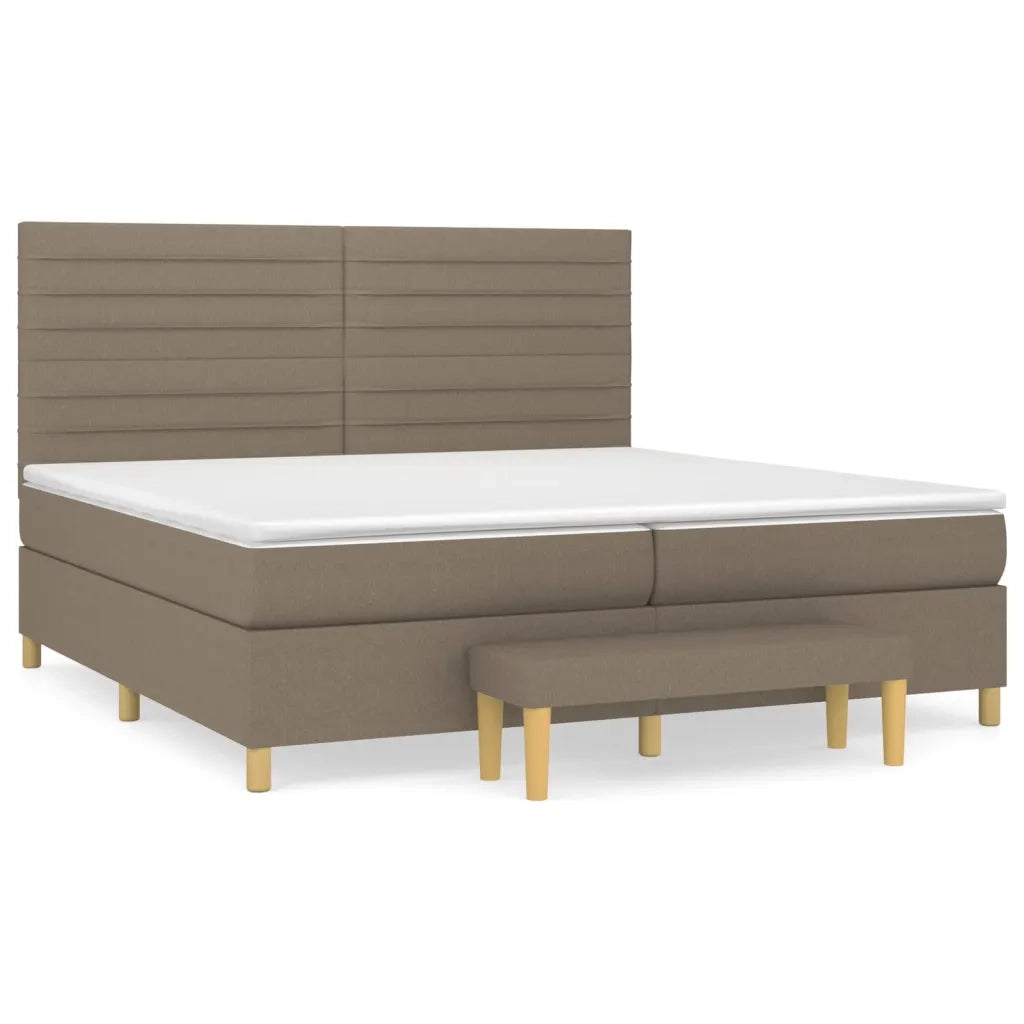 Giroletto a Molle con Materasso Tortora 200x200 cm in Tessuto 3137265