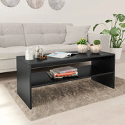 Tavolino da Salotto Nero 100x40x40 cm in Legno Multistrato 800127