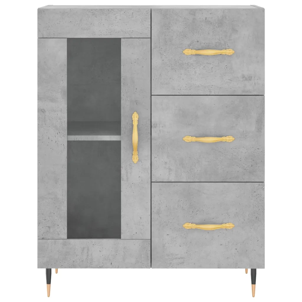 Credenza-Buffet-Armadio da cucina Grigio Cemento 69,5x34x180 cm in Legno Multistrato 603923
