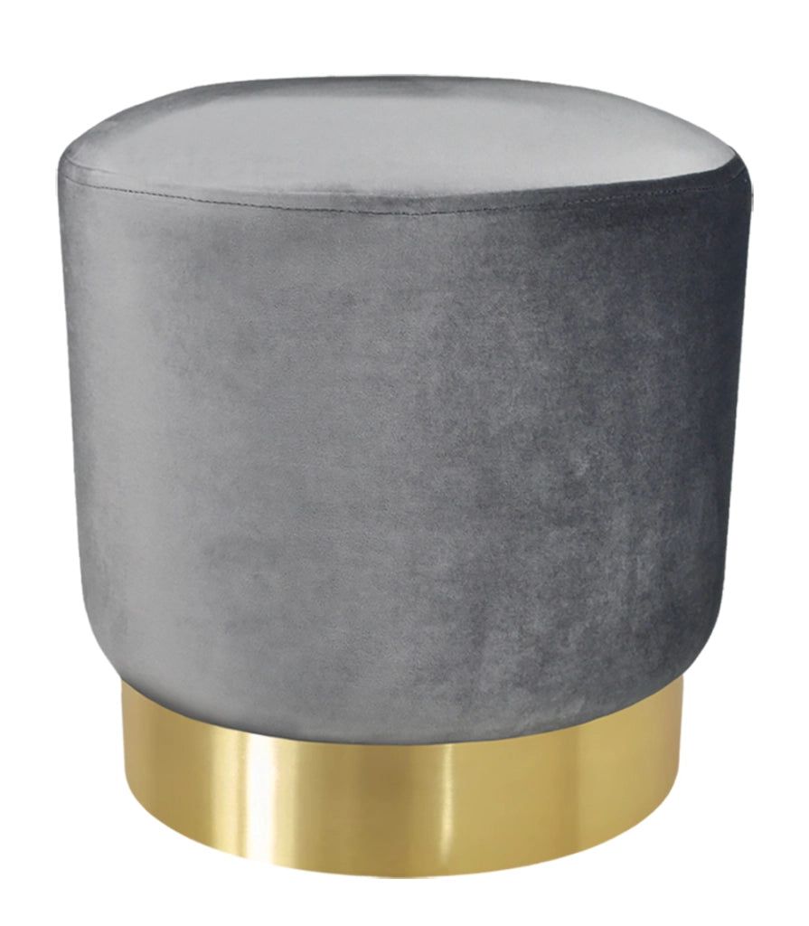 Pouf in velluto grigio, poggiapiedi - Zivago - PO01ZIBM