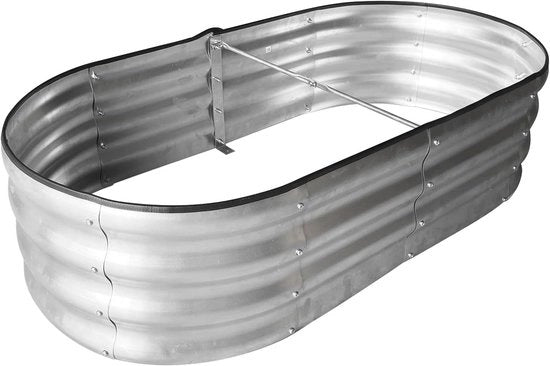 Letto per giardino elevato - Cassetta per piante argentata galvanizzata - Verdure, erbe, frutta e fiori - 12 x 2 x 1 ft