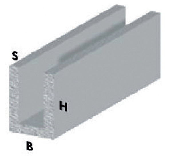 PROFILO ARGENTO H.200 CM CANALINO U 10X10X1 MM*- ARCANSAS- 5,0 pz