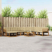 Set di divani da esterno con cuscino 9 pcs Naturale e Beige