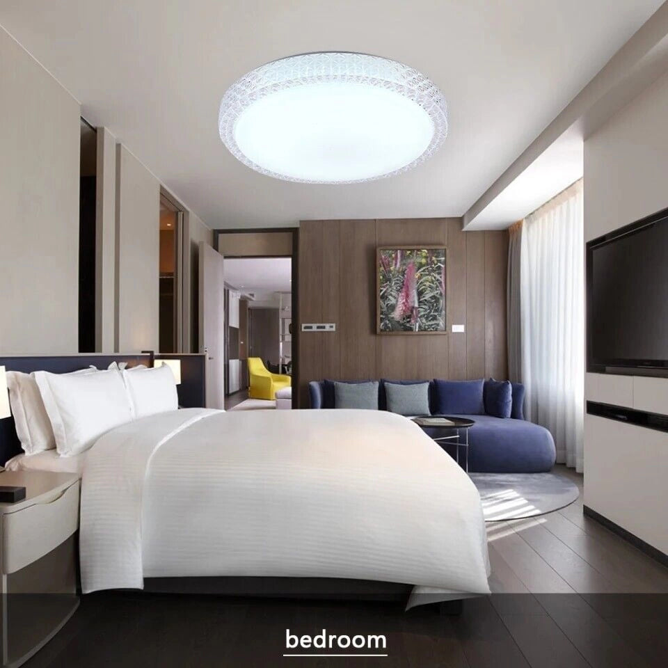 Plafoniera Lampadario da soffitto Luce Led 60W con Telecomando Timer Dimmerabile Effetto Glitter